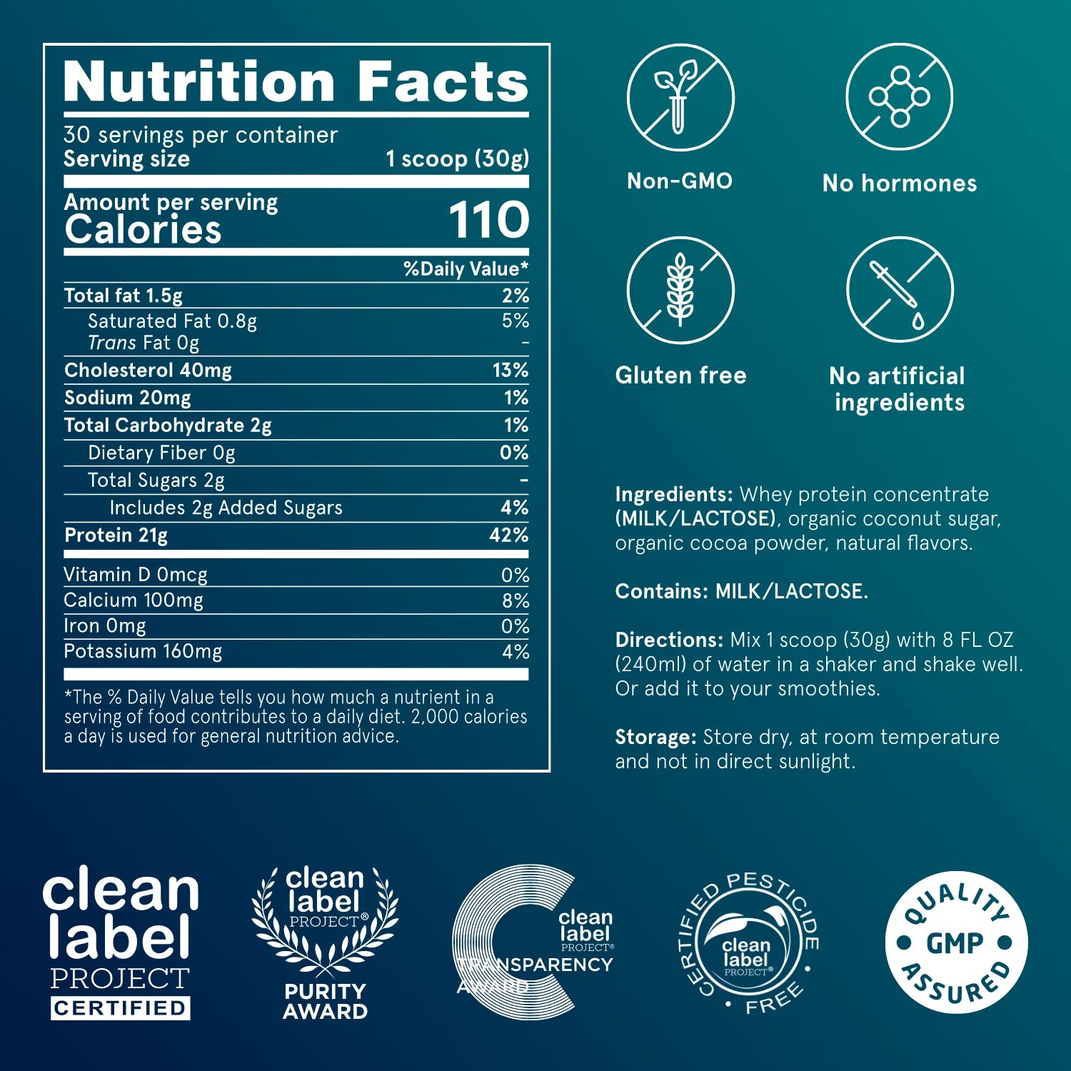 PW1 - Grass-fed Whey Protein with Dark Chocolate